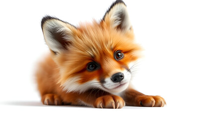 Obraz premium Curious Red Fox Cub with Cool-Toned Bronze Texture – Fluffy Fur, Sharp Focus, Bokeh Background (Generative AI)