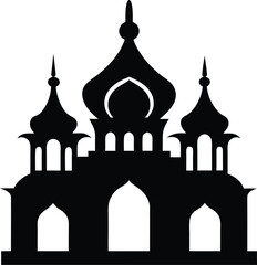 silhouette of church