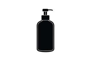 Silhouette art illustration of a shampoo bottle with a pump.eps