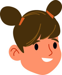 Girl Child Headshot Cartoon