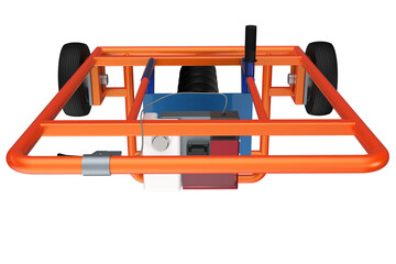 HOLE DIGGER GASOLINE AUGER SOIL DRILL Wheeled Post HANDHELD MACHINE FOR EARTH GROUND, Compact Soil Auger Machine for Planting Trees or Installing Fences, Facing Forward Wheels on a PNG Transparent 