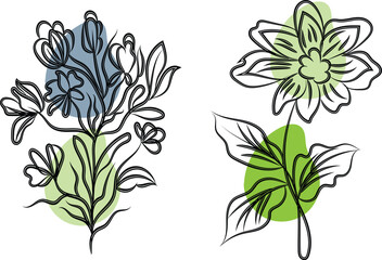 Vibrant Colorful Flower Design A Detailed Illustration of a Single Blooming Flower with Vivid Petals and Delicate Stem Perfect for Floral Arrangements Greeting Cards and Textile Prints