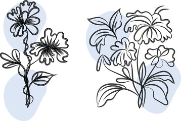 Vibrant Colorful Flower Design A Detailed Illustration Featuring Cyan Hues in a CMYK Color Model Perfect for Floral Projects and Designs