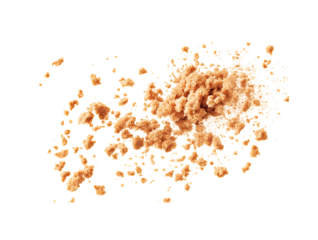 Pile cake crumbs, cookie flying isolated on white isolated on PNG 