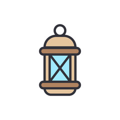 Stylized Lantern Vector Illustration Glowing With A Soft Light