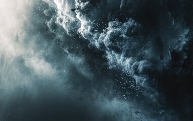 Abstract swirling cloudscapes, dark and dramatic, with light streaks, creating a cosmic or atmospheric effect