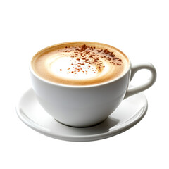 Aromatic Cappuccino in White Cup Saucer