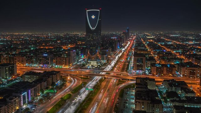 Riyadh night skyline futuristic cityscapes modern urban development