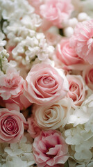 たくさんのピンクのバラ