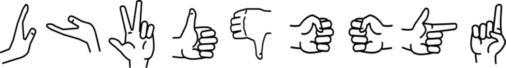 hand gesture icon. hand gesture icon set
