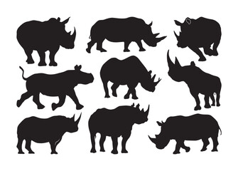 Rhino vector, Rhino clipart, Rhino silhouette