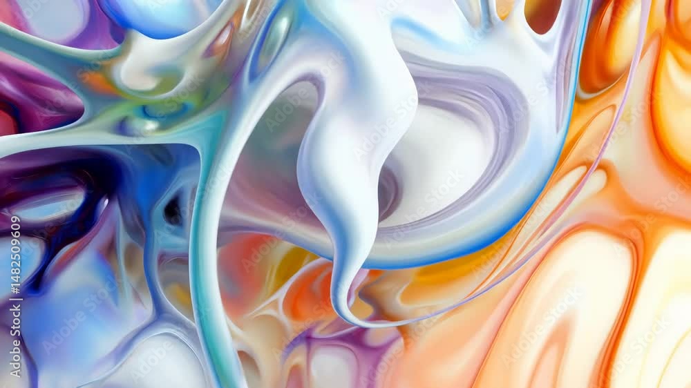 Aufkleber vibrant abstract neural network with colorful organic patterns and intricate structures.