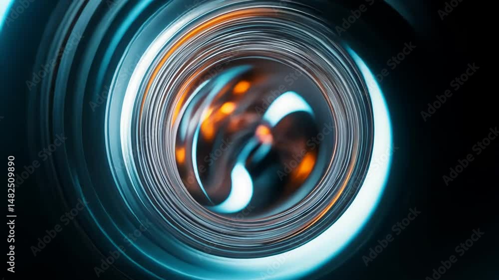 Poster vivid abstract tunnel with swirling colors and soft illumination in motion.