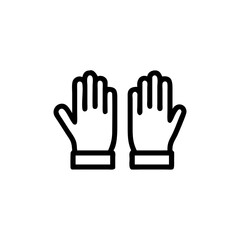Obraz premium Work gloves illustration in minimal black line art style 