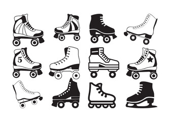 Roller Skates vector, Roller Skates clipart, Roller Skates silhouette