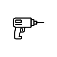 Fototapeta premium Electric power drill in minimalist style with simple lines 