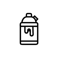 Paint can with dripping paint in minimal outline style  