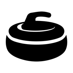 Isolated Black Curling Stone Image Depicting The Winter Olympic Sports Equipment