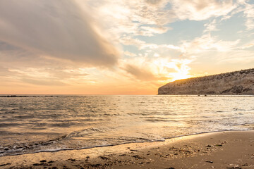 sunset over the sea in Cyprus..