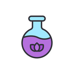 Colorful Essential Oil Potion Bottle Icon Isolated On Transparent Background
