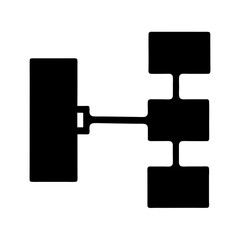 Simplified schematic representation of a drivetrain, or a multi level connectivity chart