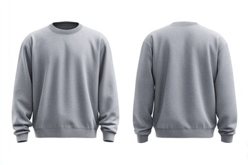 Gray crew neck sweatshirt mockup (2)