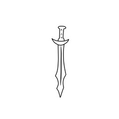 sketch the outline of the sword