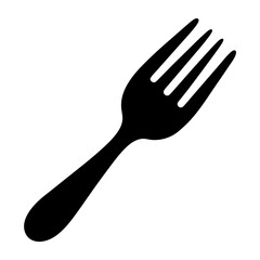 Black fork illustration, a simple and elegant dining utensil icon image