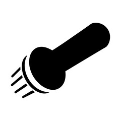 Modern Black Icon of a MultiPronged Flashlight on a White Background