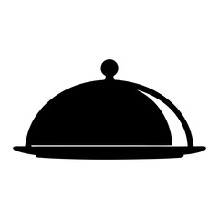 Elegant Black and White Cloche Design Representing Culinary Excellence and Service
