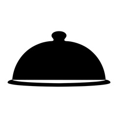 Elegant black serving dish dome cover on a white background image
