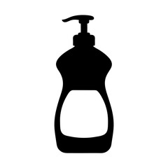 Black silhouette of a liquid soap dispenser, clean and minimal design