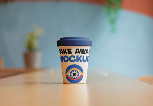 Trendy Takeaway Coffee Cup Mockup
