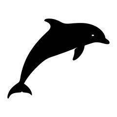 Fototapeta premium Silhouette of a playful dolphin jumping out of the water gracefully