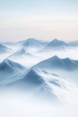 Fototapeta premium Aerial View of Misty Mountain Range