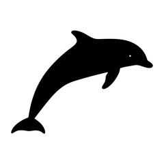 Simple Silhouette of a Dolphin Leaping Out of the Water with Joy