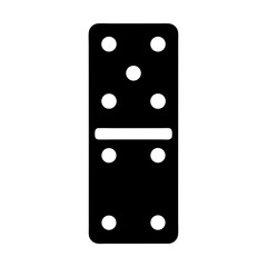 Isolated vector illustration of a black domino tile with a five and two