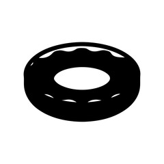 Simple Black and White Graphic Donut with Chocolate Glaze and Sprinkles