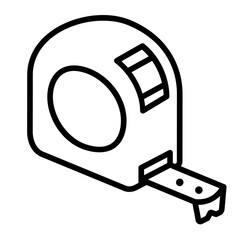 tape measure icon in outline style