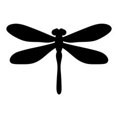 Striking Silhouette of a Dragonfly, Emphasizing Its Delicate Wings and Elongated Body