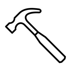 claw hammer icon in outline style