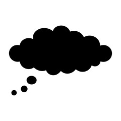 Black and White Thought Cloud with Bubble Trail for Consideration Concepts