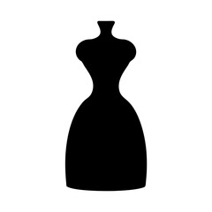 Black silhouette of an elegant dress form, perfect for fashion design
