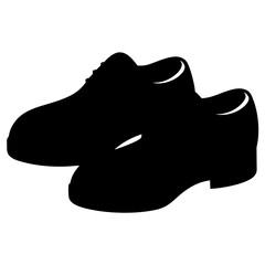 Black silhouette of two dress shoes, elegant footwear for formal occasion