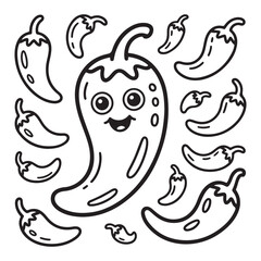 vector of coloring page of CHILI