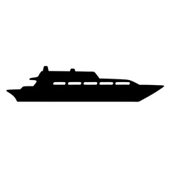 Silhouette of a sleek modern yacht cruising gracefully on the open water