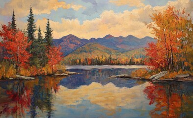 Fototapeta premium Autumnal Lake Reflections (2)