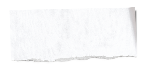 Piece of white torn edges paper ripped isolated on transparency background. white ripped paper torn edges strips isolated
