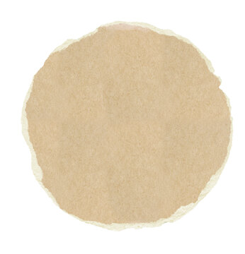 Round torn piece of paper with torn yellow edges isolated on transparency background. Yellow ripped paper torn edges strips isolated