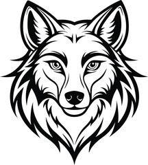 Wolf head silhouette, Silhouette tattoo style illustration of a snarling wolf's head vector design